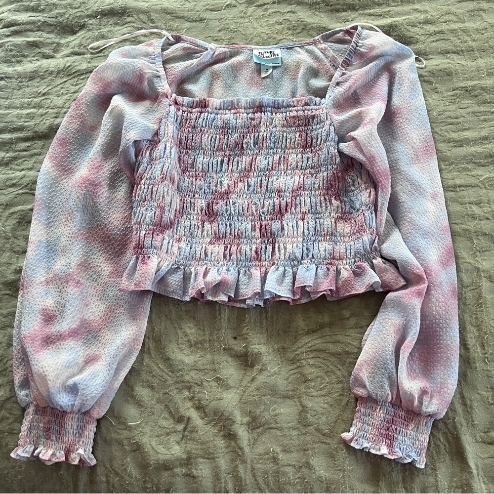 Future Collective Women’s‎ Coquette Fairy Pastel Smock Crop Top Size Medium